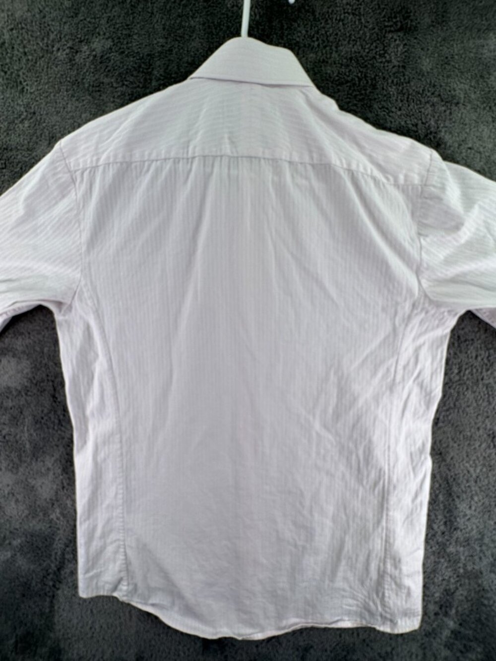 Thomas Pink Long Sleeve Button Up Shirt Men Pink Striped Size 16 Slim Fit Woven - Picture 10 of 13